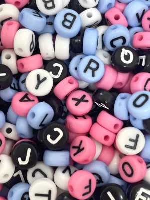 Fairy Kei Themed Alphabet Beads, Letter Beads for Word Jewelry, Name Jewelry, Gothic Girl Bead Set