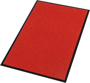 fani Heavy Duty Large Outdoor Indoor Entrance Black Doormat Waterproof Low Profile Entrance Rug Front Door Mat Patio Anti-Skid Rubber Back, 31x47 inch (China Red)