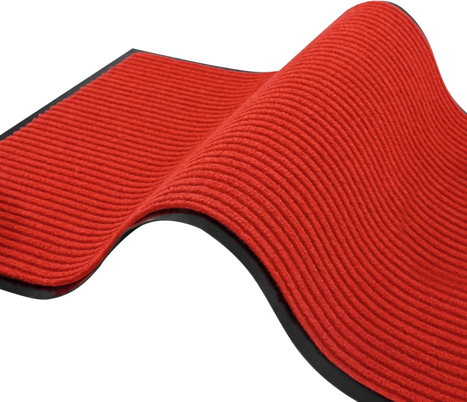 fani Heavy Duty Large Outdoor Indoor Entrance Black Doormat Waterproof Low Profile Entrance Rug Front Door Mat Patio Anti-Skid Rubber Back, 31x47 inch (China Red)