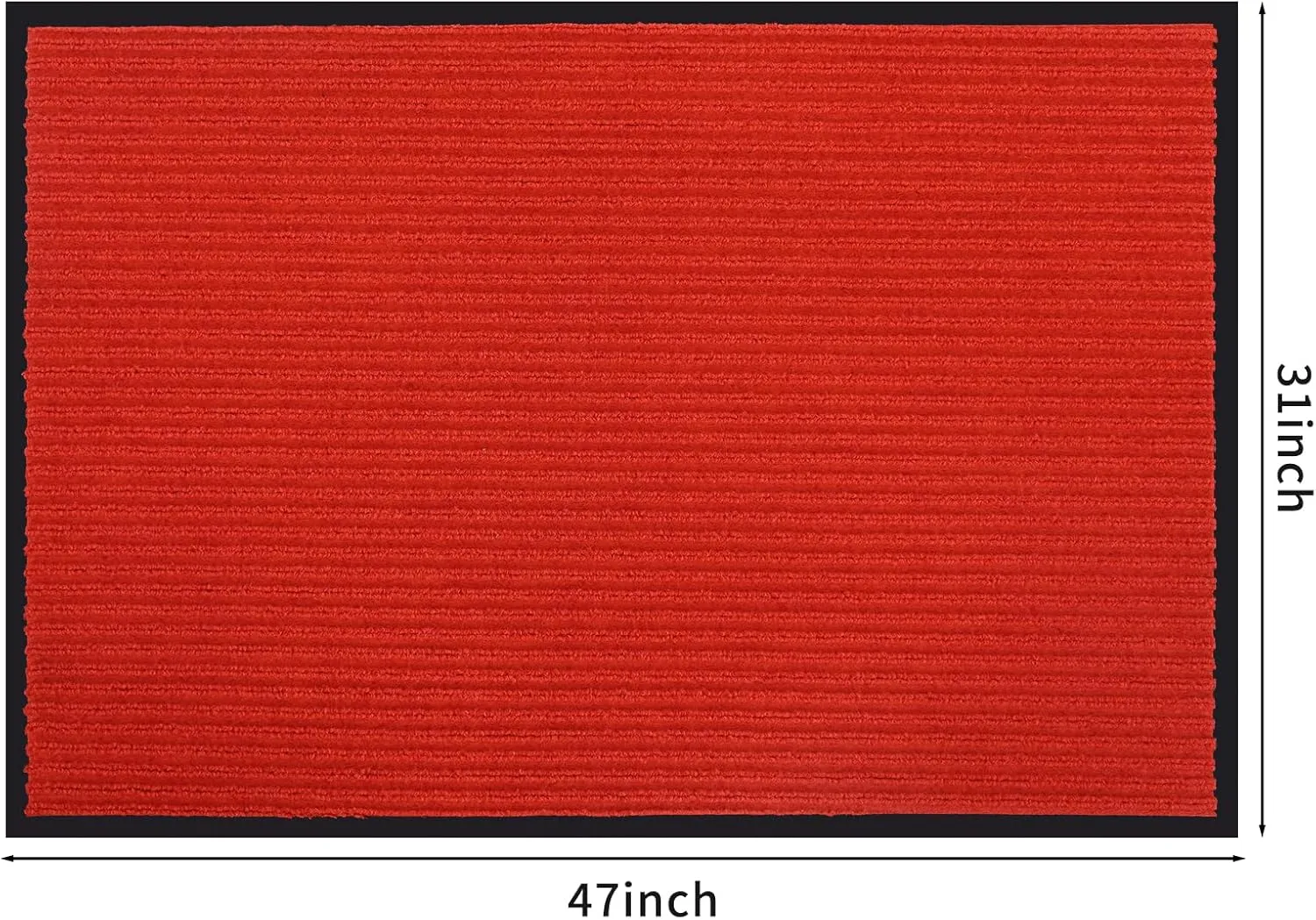 fani Heavy Duty Large Outdoor Indoor Entrance Black Doormat Waterproof Low Profile Entrance Rug Front Door Mat Patio Anti-Skid Rubber Back, 31x47 inch (China Red)