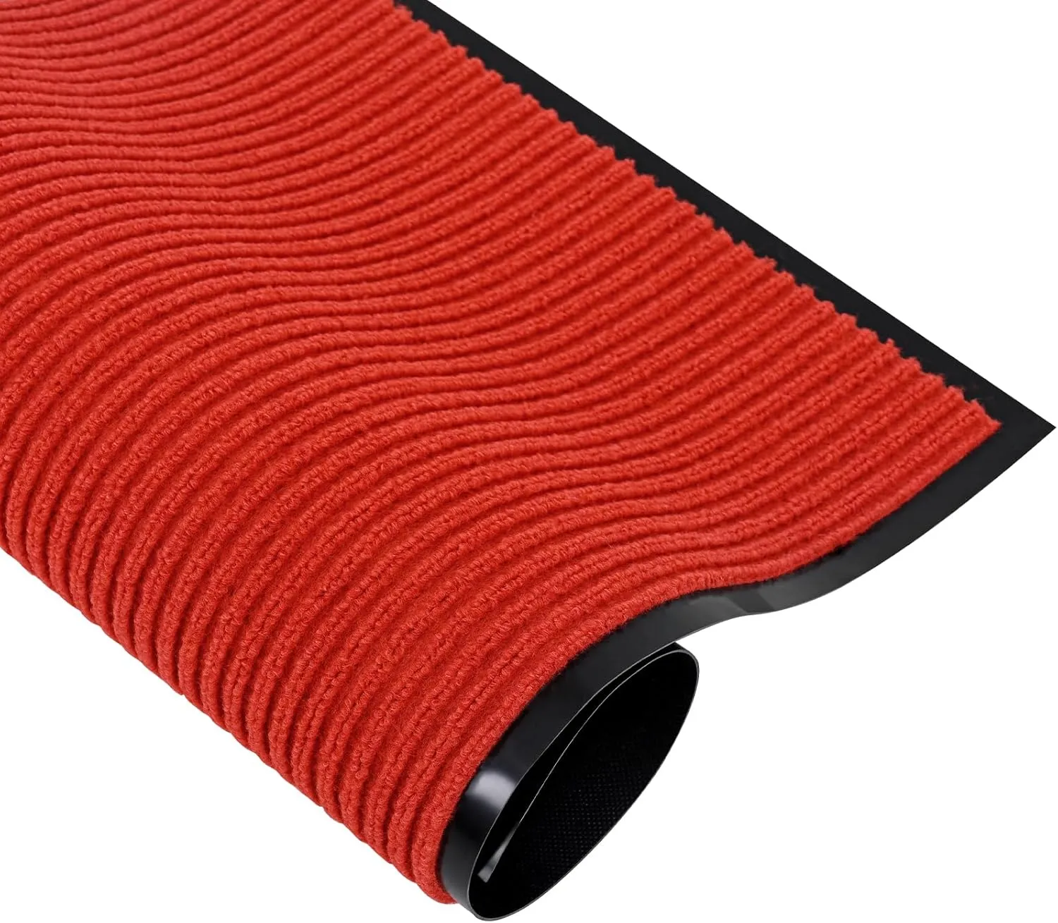 fani Heavy Duty Large Outdoor Indoor Entrance Black Doormat Waterproof Low Profile Entrance Rug Front Door Mat Patio Anti-Skid Rubber Back, 31x47 inch (China Red)