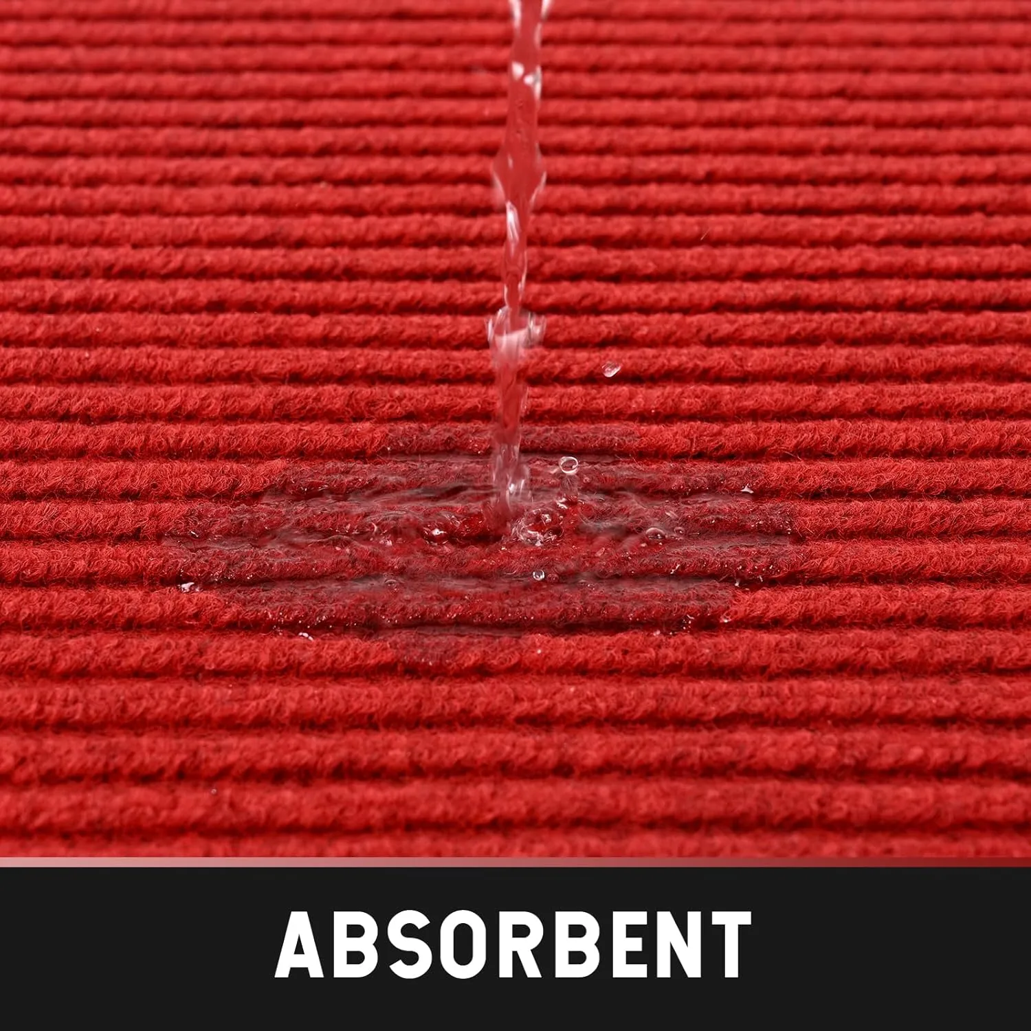 fani Heavy Duty Large Outdoor Indoor Entrance Doormat Bright Red Waterproof Low Profile Entrance Rug Front Door Mat Patio Anti-Skid Rubber Back, 31x47 inch (Bright Red)