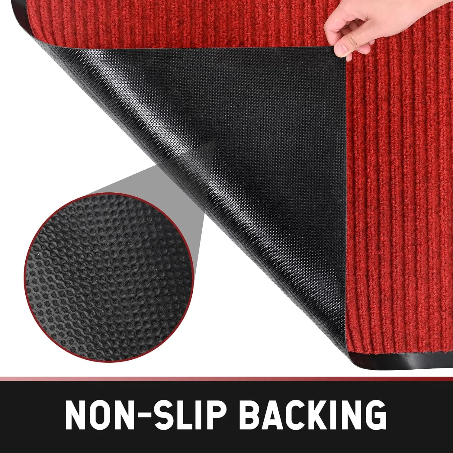 fani Heavy Duty Large Outdoor Indoor Entrance Doormat Bright Red Waterproof Low Profile Entrance Rug Front Door Mat Patio Anti-Skid Rubber Back, 31x47 inch (Bright Red)