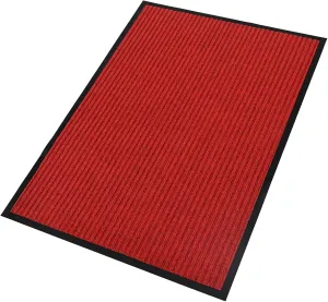 fani Heavy Duty Large Outdoor Indoor Entrance Doormat Bright Red Waterproof Low Profile Entrance Rug Front Door Mat Patio Anti-Skid Rubber Back, 31x47 inch (Bright Red)