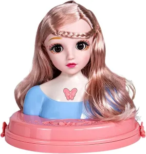 Fashion Doll Styling Head Toy Movable Eyelids Doll Hair Styling Toy for Girls Kids Gifts