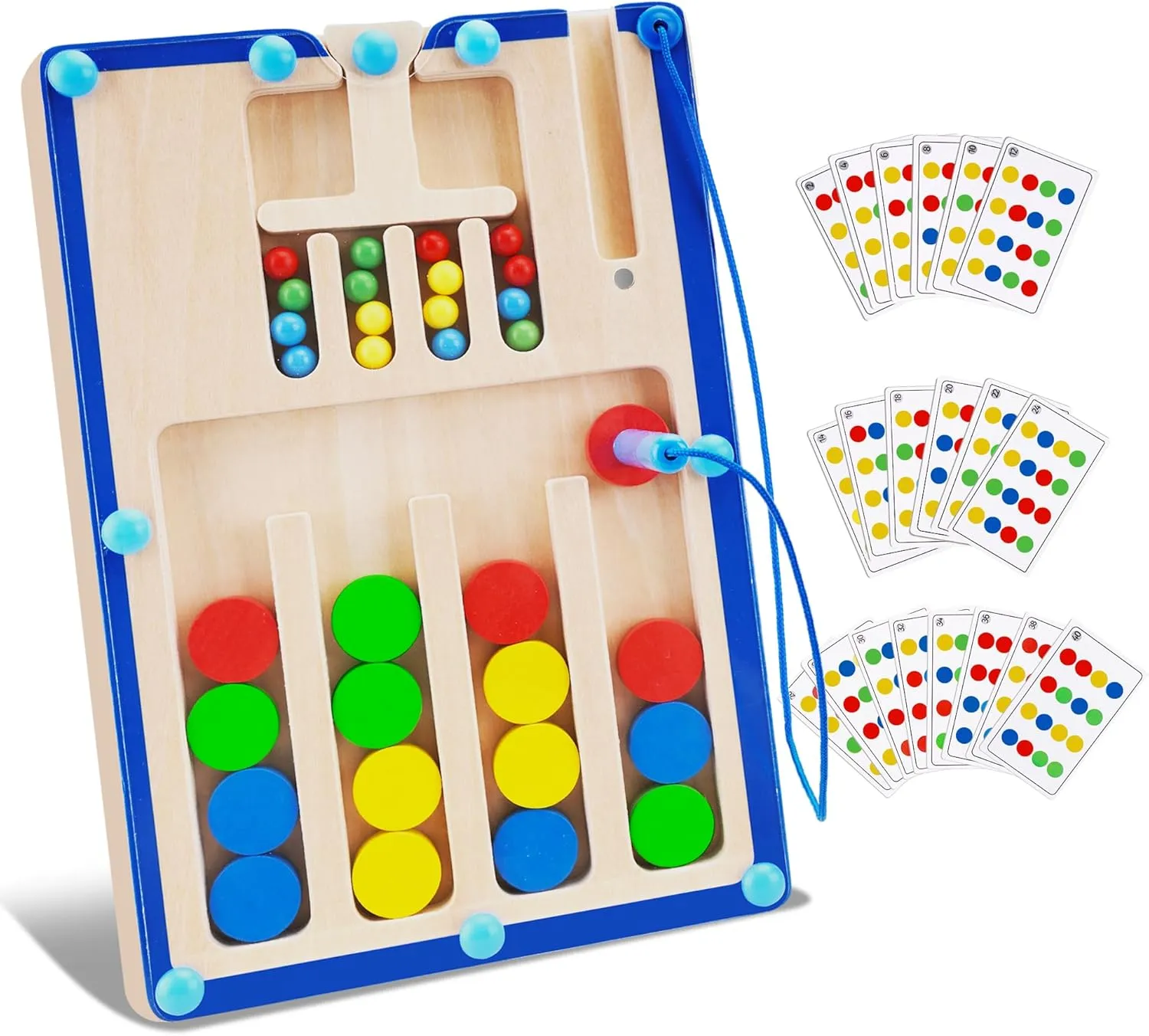 FCSONU Kids Magnetic Color Matching Puzzle Board Toys, Toddler Montessori Toys for 3 4 5 6 Years Old Boy Girls Birthday Gifts, Wooden Sensory Autistic Puzzle Maze Game Age 3-7, Preschool Activities