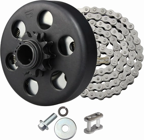 FDJ Go Kart Clutch 3/4 Bore 10 Tooth with 40 Chain Centrifugal Clutch 3/4" and Chain Set for Predator 212cc Small Engine Mini bike Lawnmower Fun Kart