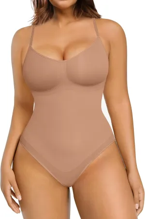FeelinGirl Shapewear Bodysuit Sculpting Tummy Control Body Shaper for Women Seamless Plus Size Butt Lifting Shaper