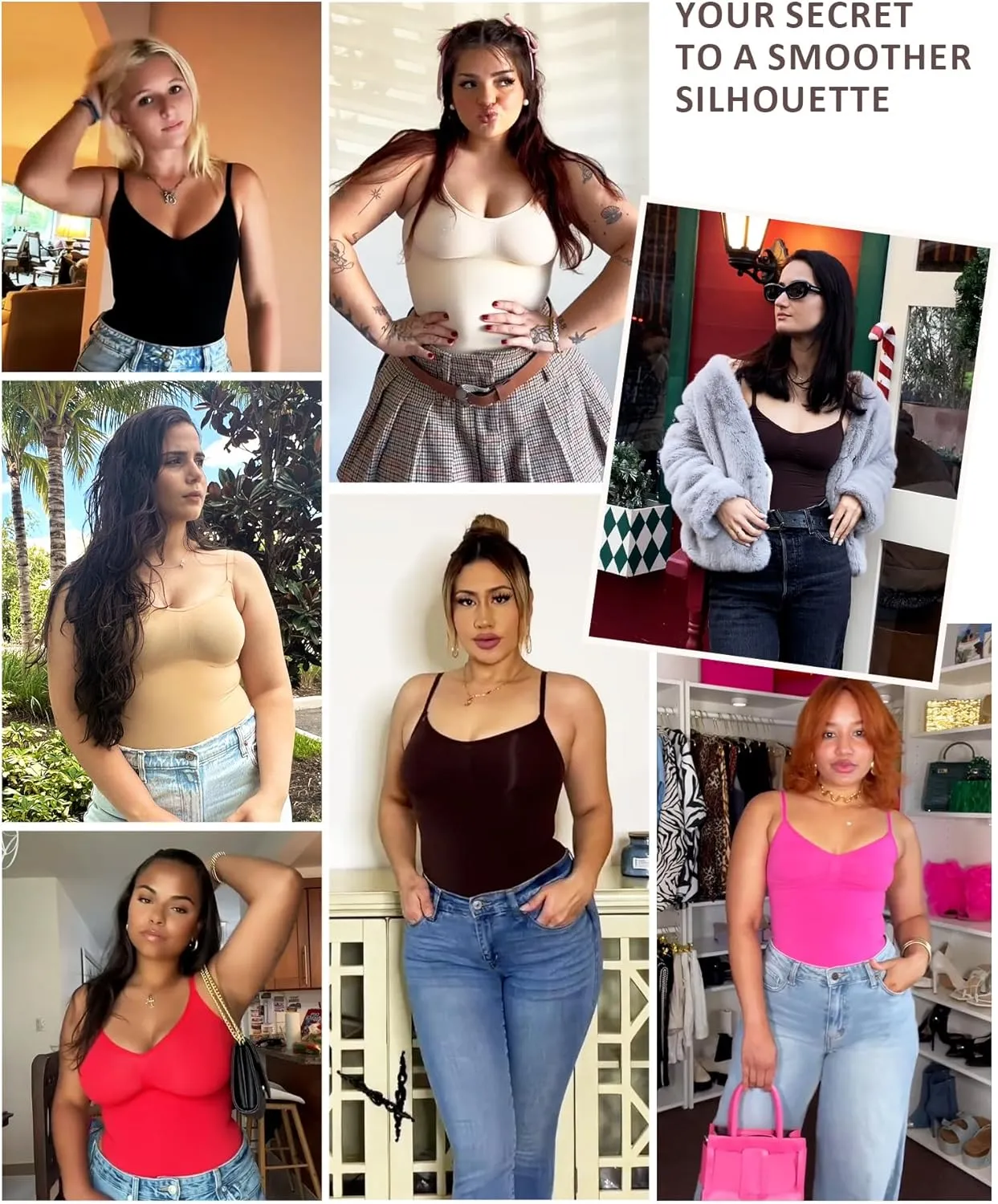 FeelinGirl Shapewear Bodysuit Sculpting Tummy Control Body Shaper for Women Seamless Plus Size Butt Lifting Shaper