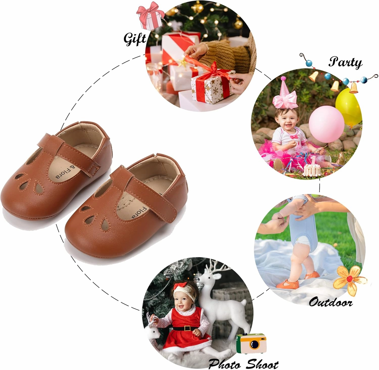 Felix & Flora Soft Sole Baby Shoes - Infant Baby Walking Shoes Moccasinss Rubber Sole Crib Shoes