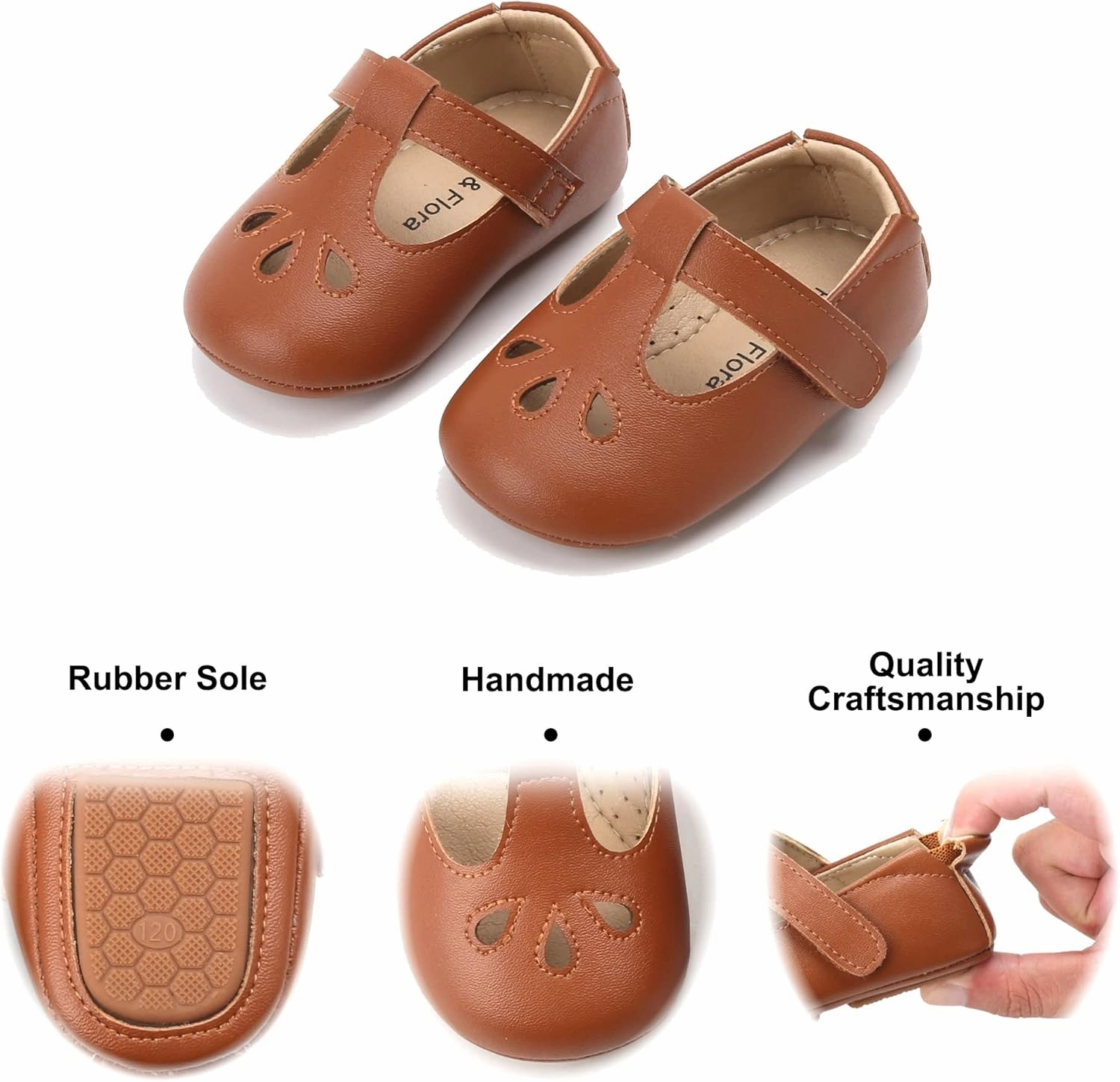 Felix & Flora Soft Sole Baby Shoes - Infant Baby Walking Shoes Moccasinss Rubber Sole Crib Shoes