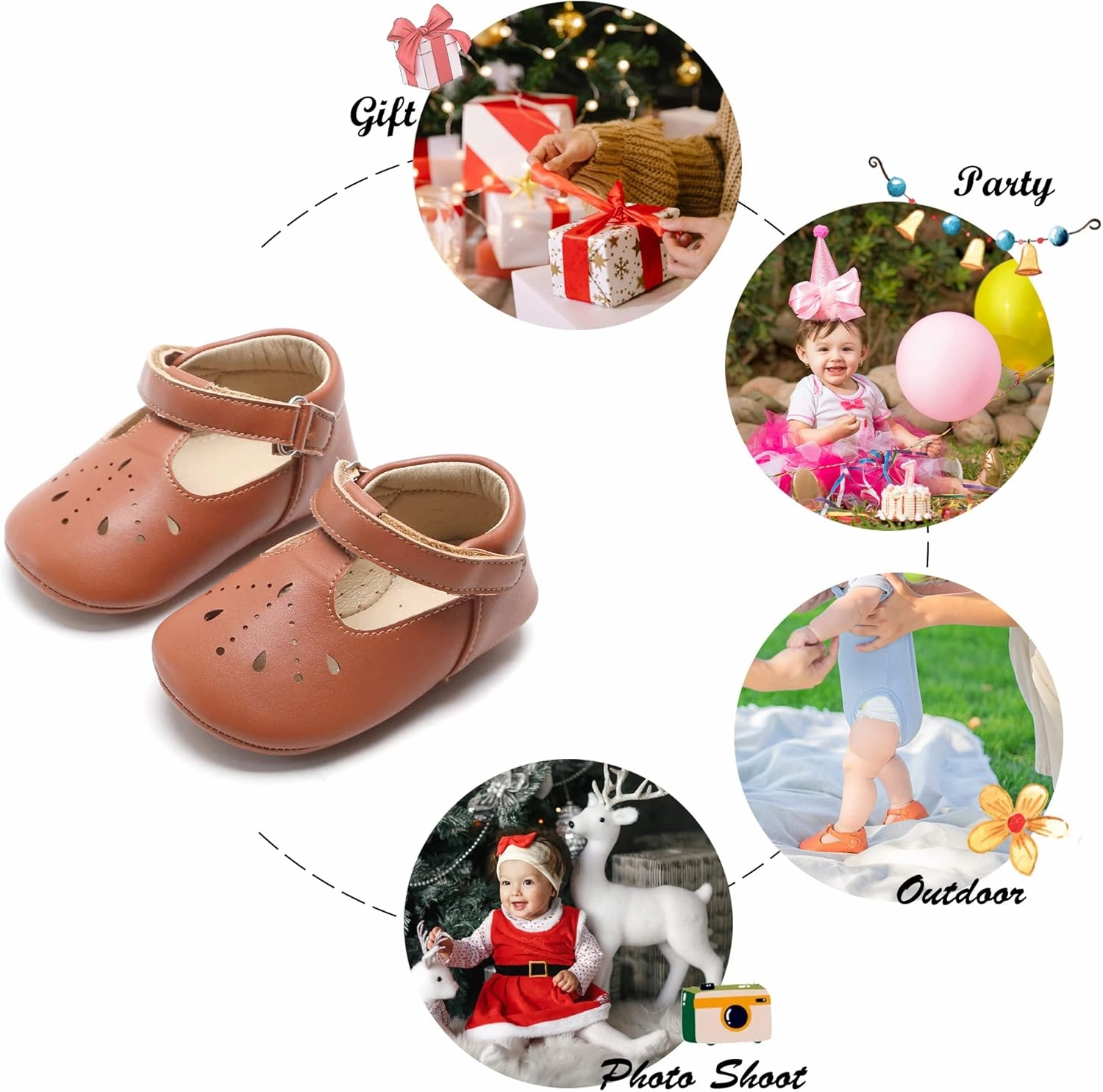 Felix & Flora Soft Sole Baby Shoes - Infant Baby Walking Shoes Moccasinss Rubber Sole Crib Shoes