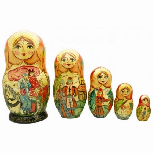 Firebird and Princess Vasilisa Nesting Doll Set