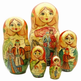 Firebird and Princess Vasilisa Nesting Doll Set
