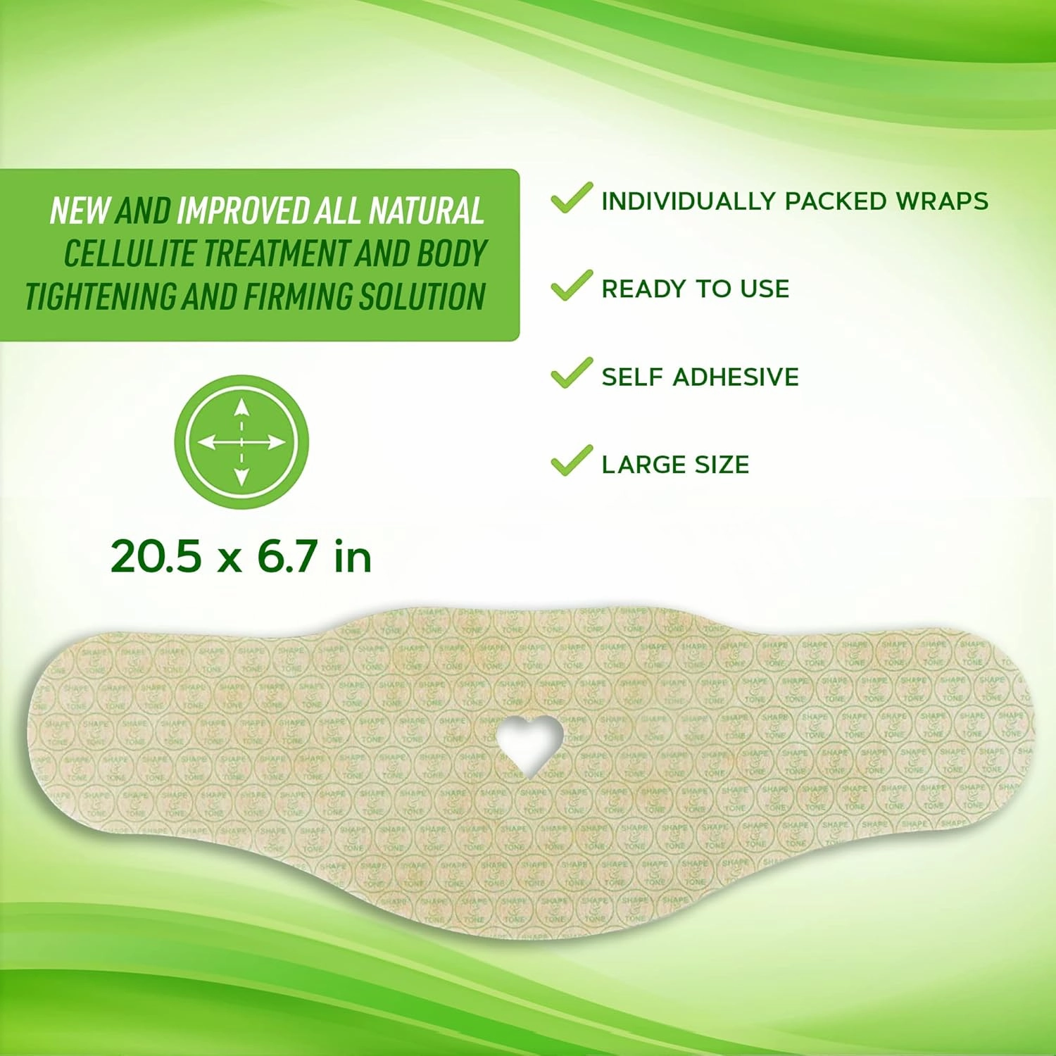 Firming and Shaping Contouring Moisturizing Body Wrap. New improved all natural anti cellulite solution (10 WRAPS GEL)