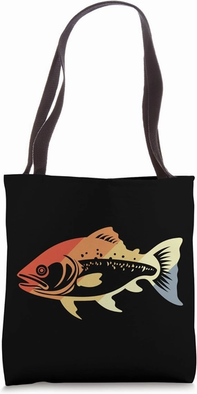 Fish Graphic Retro Style Tote Bag