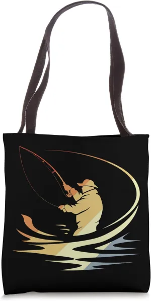 Fisherman Sketch Retro Tote Bag