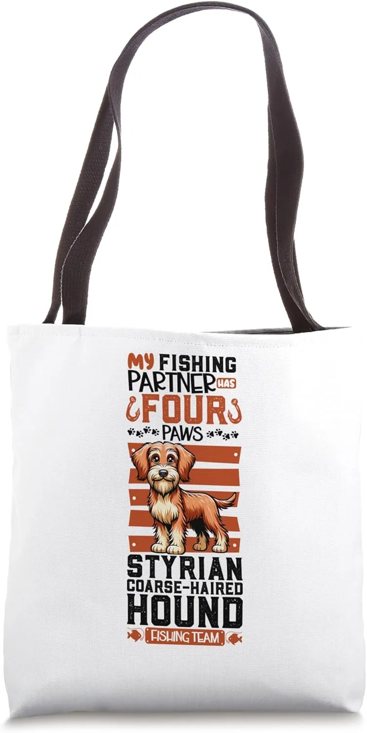 Fishing and Styrian Coarse-haired Hound Tote Bag