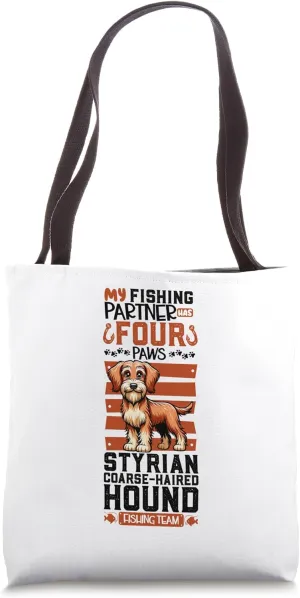 Fishing and Styrian Coarse-haired Hound Tote Bag