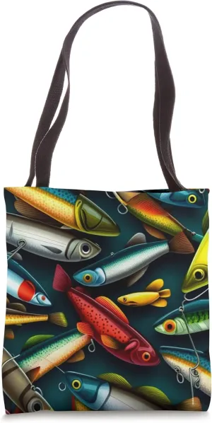 Fishing Lures Dads Husbands Mens Fishing Lure Design Tote Bag