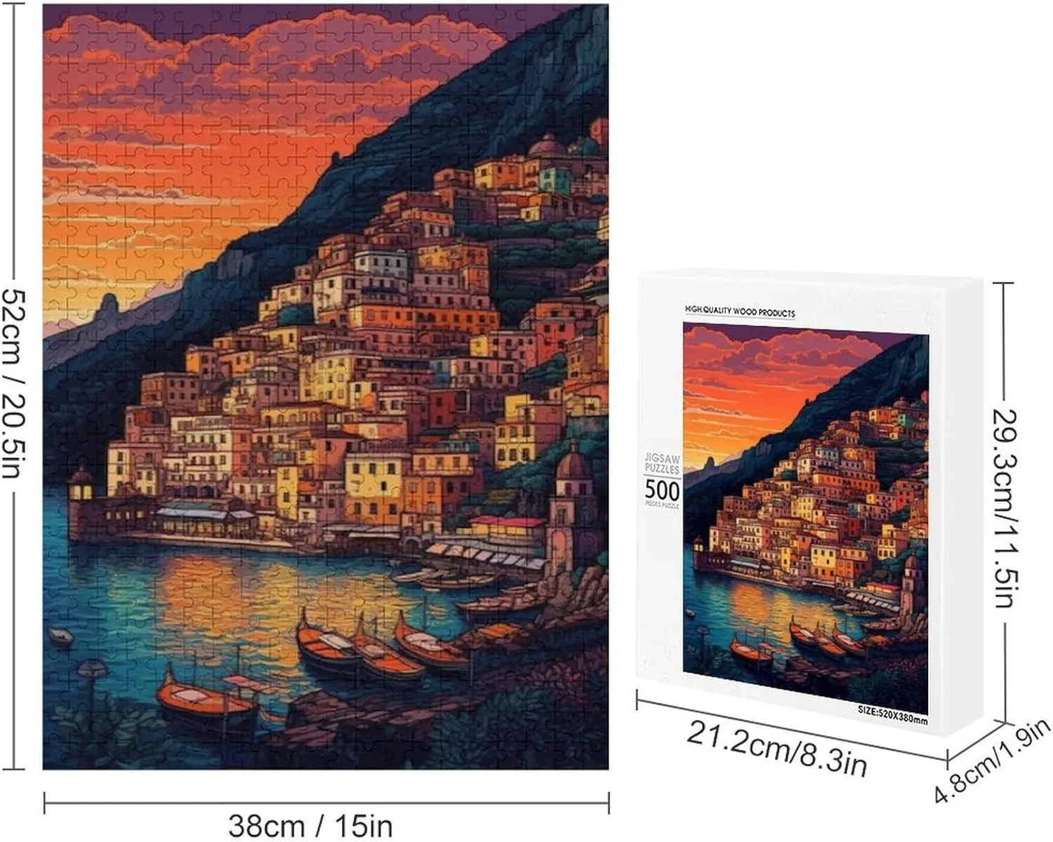 Fishing Village Jigsaw Puzzle for Adults and Families Greaty 500 Piece Puzzles Family Game Night Activity Unique Precision Fit Pieces