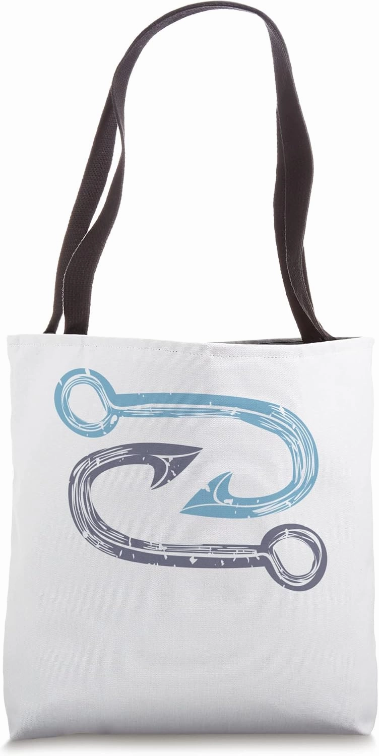 Fishing Hook Design Tote Bag