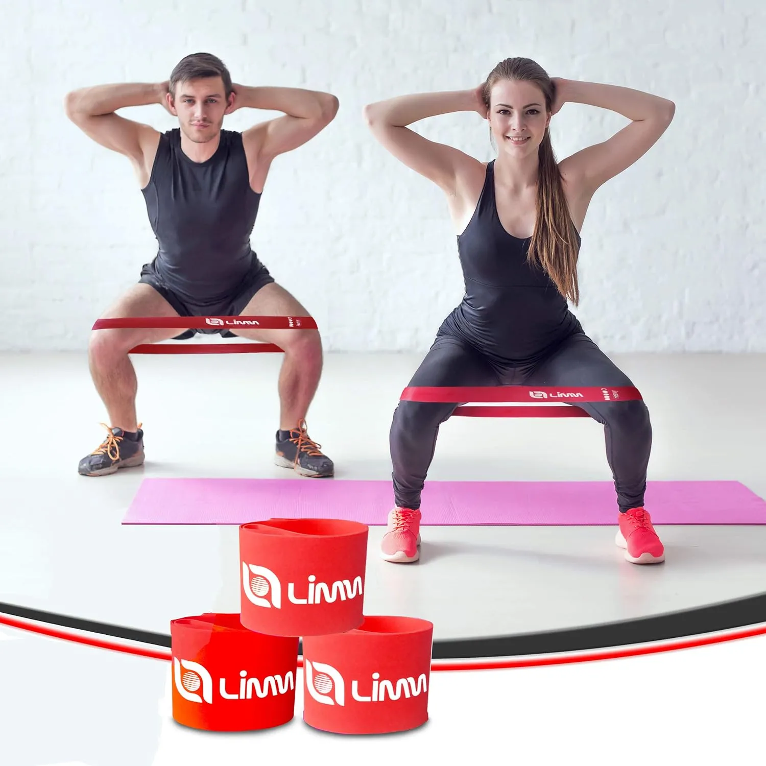 Fittest Pro by Limm Resistance Bands for Legs and Butt, Fabric Exercise Loop Bands Yoga, Pilates, Rehab, Fitness and Home Workout, Strength Bands for Booty