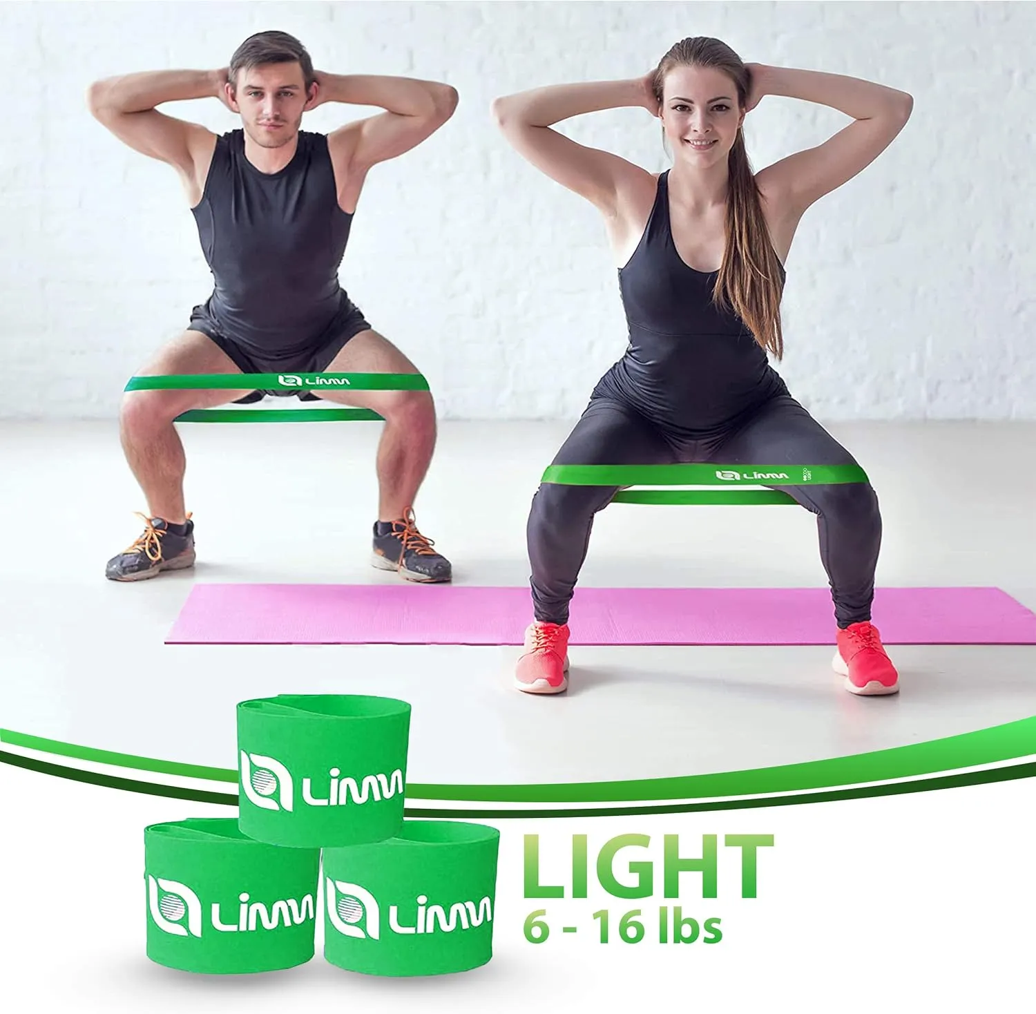 Fittest Pro by Limm Resistance Bands for Legs and Butt, Fabric Exercise Loop Bands Yoga, Pilates, Rehab, Fitness and Home Workout, Strength Bands for Booty
