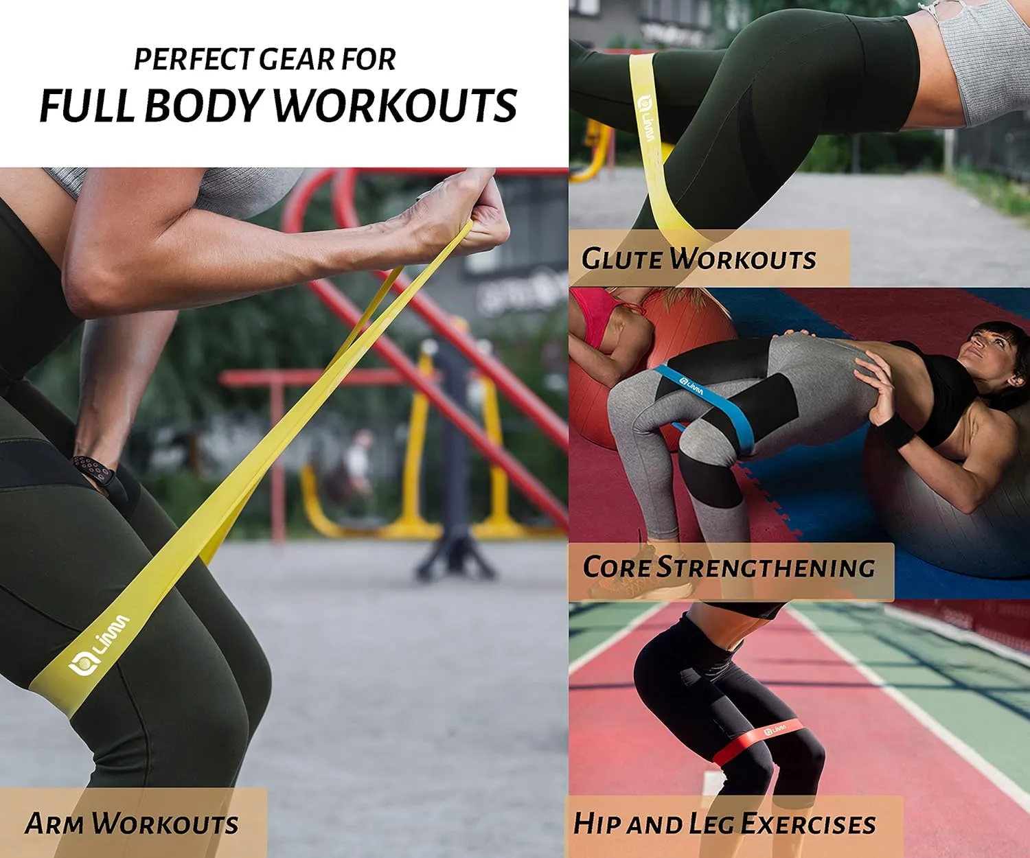 Fittest Pro by Limm Resistance Bands for Legs and Butt, Fabric Exercise Loop Bands Yoga, Pilates, Rehab, Fitness and Home Workout, Strength Bands for Booty