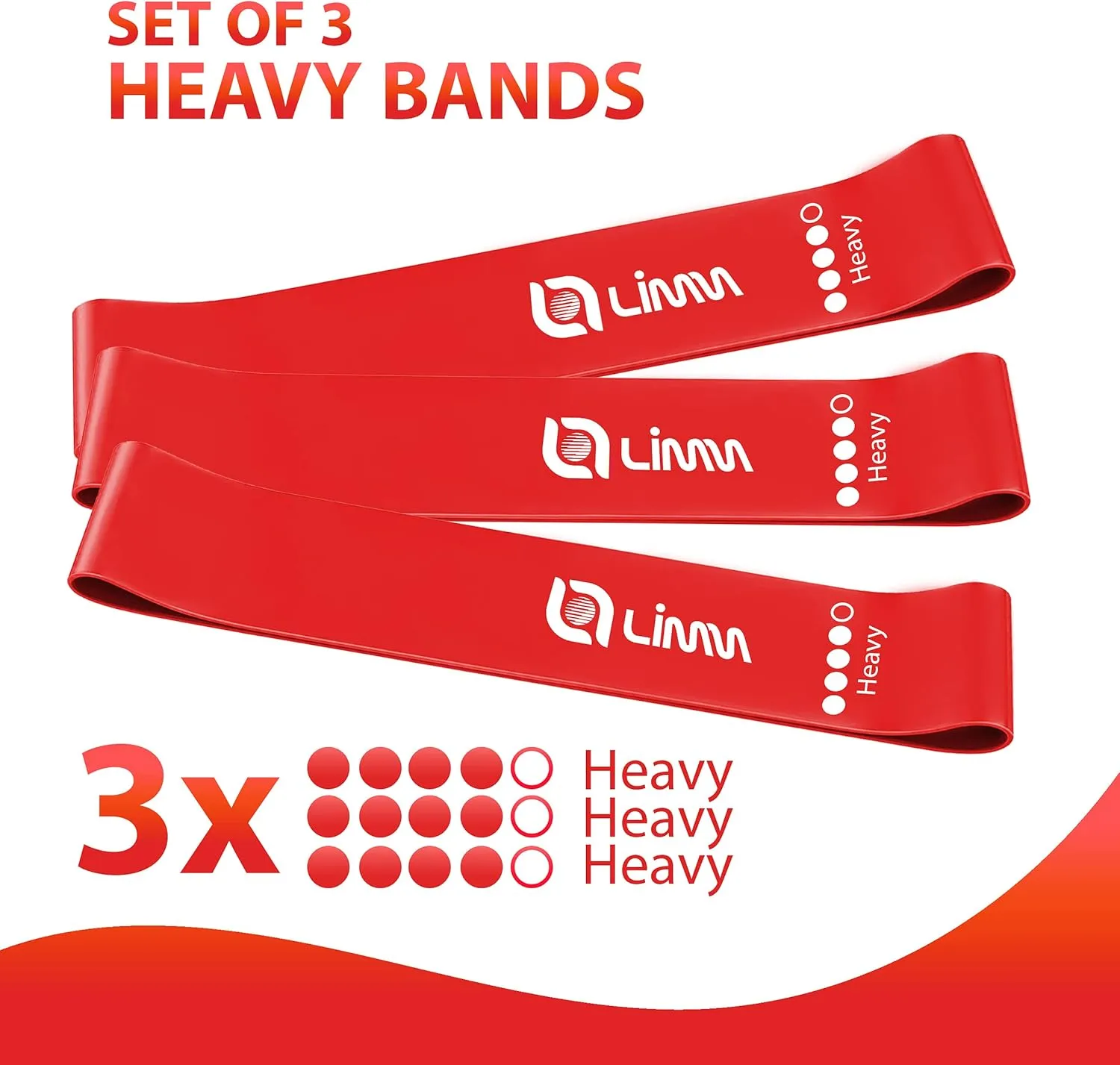 Fittest Pro by Limm Resistance Bands for Legs and Butt, Fabric Exercise Loop Bands Yoga, Pilates, Rehab, Fitness and Home Workout, Strength Bands for Booty