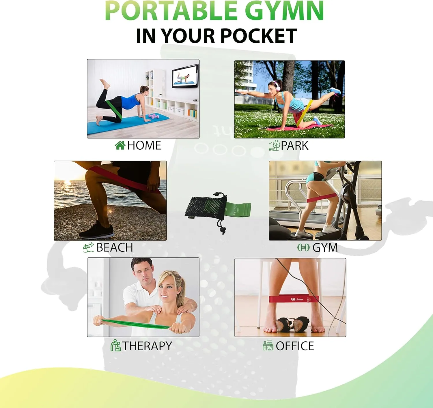 Fittest Pro by Limm Resistance Bands for Legs and Butt, Fabric Exercise Loop Bands Yoga, Pilates, Rehab, Fitness and Home Workout, Strength Bands for Booty