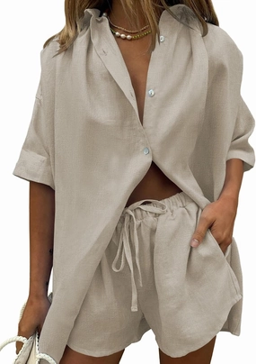 Fixmatti Women 2 Piece Outfit Summer Short Sleeve Top and Shorts Sweatsuit Set