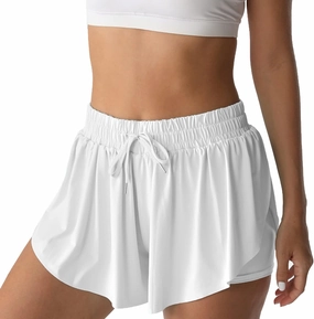 Flowy Athletic Shorts for Women Running Tennis Butterfly Shorts Girls 2-in-1 Double Layer Quick-Drying Comfy Shorts