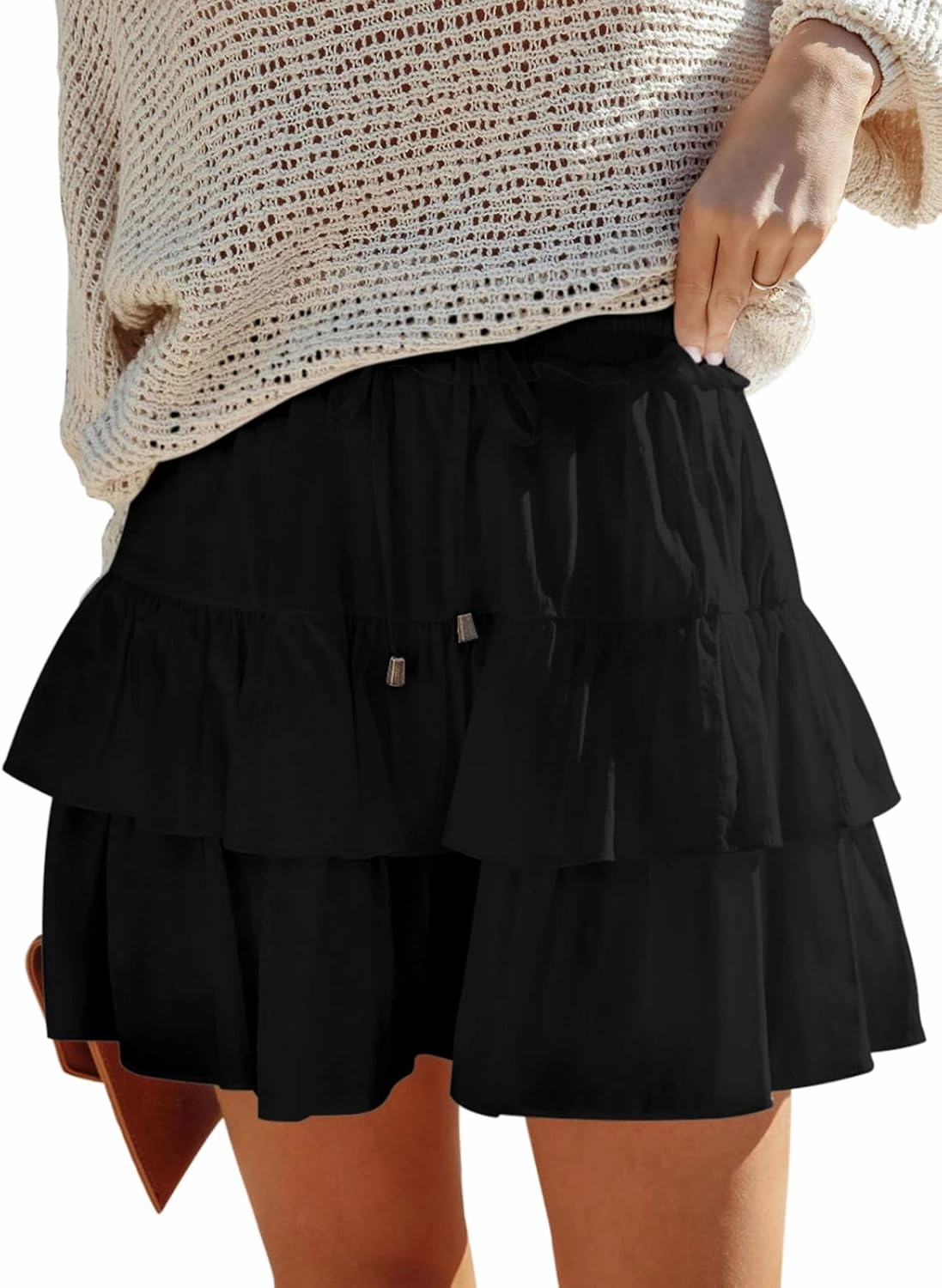 Flowy Shorts for Women Boho Ruffled Tiered Skorts Casual High Waist Mini Skirts Tennis Golf Comfy Shorts 2025