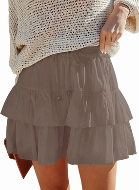 Flowy Shorts for Women Boho Ruffled Tiered Skorts Casual High Waist Mini Skirts Tennis Golf Comfy Shorts 2025