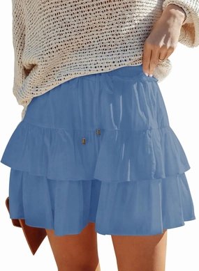 Flowy Shorts for Women Boho Ruffled Tiered Skorts Casual High Waist Mini Skirts Tennis Golf Comfy Shorts 2025