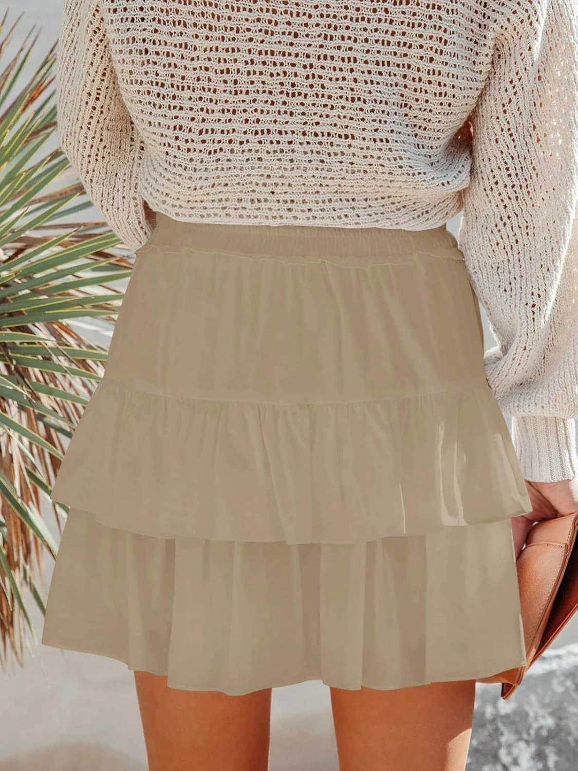 Flowy Shorts for Women Boho Ruffled Tiered Skorts Casual High Waist Mini Skirts Tennis Golf Comfy Shorts 2025