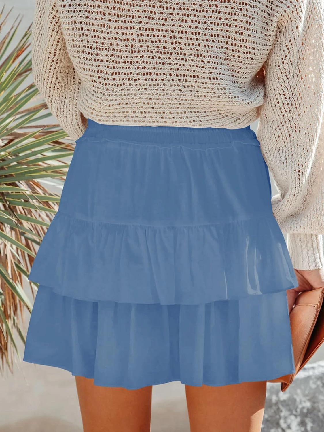 Flowy Shorts for Women Boho Ruffled Tiered Skorts Casual High Waist Mini Skirts Tennis Golf Comfy Shorts 2025