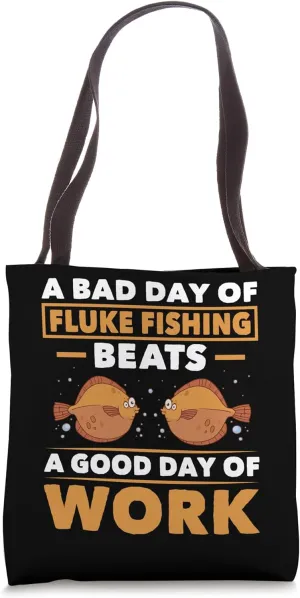 Fluke Fisherman Rod and Reel Fluke Fisher Fluke Fishing Tote Bag