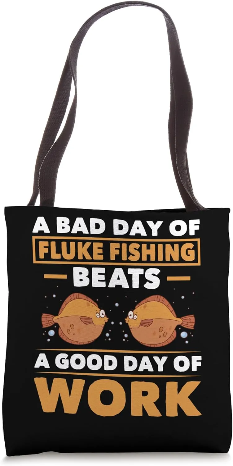 Fluke Fisherman Rod and Reel Fluke Fisher Fluke Fishing Tote Bag