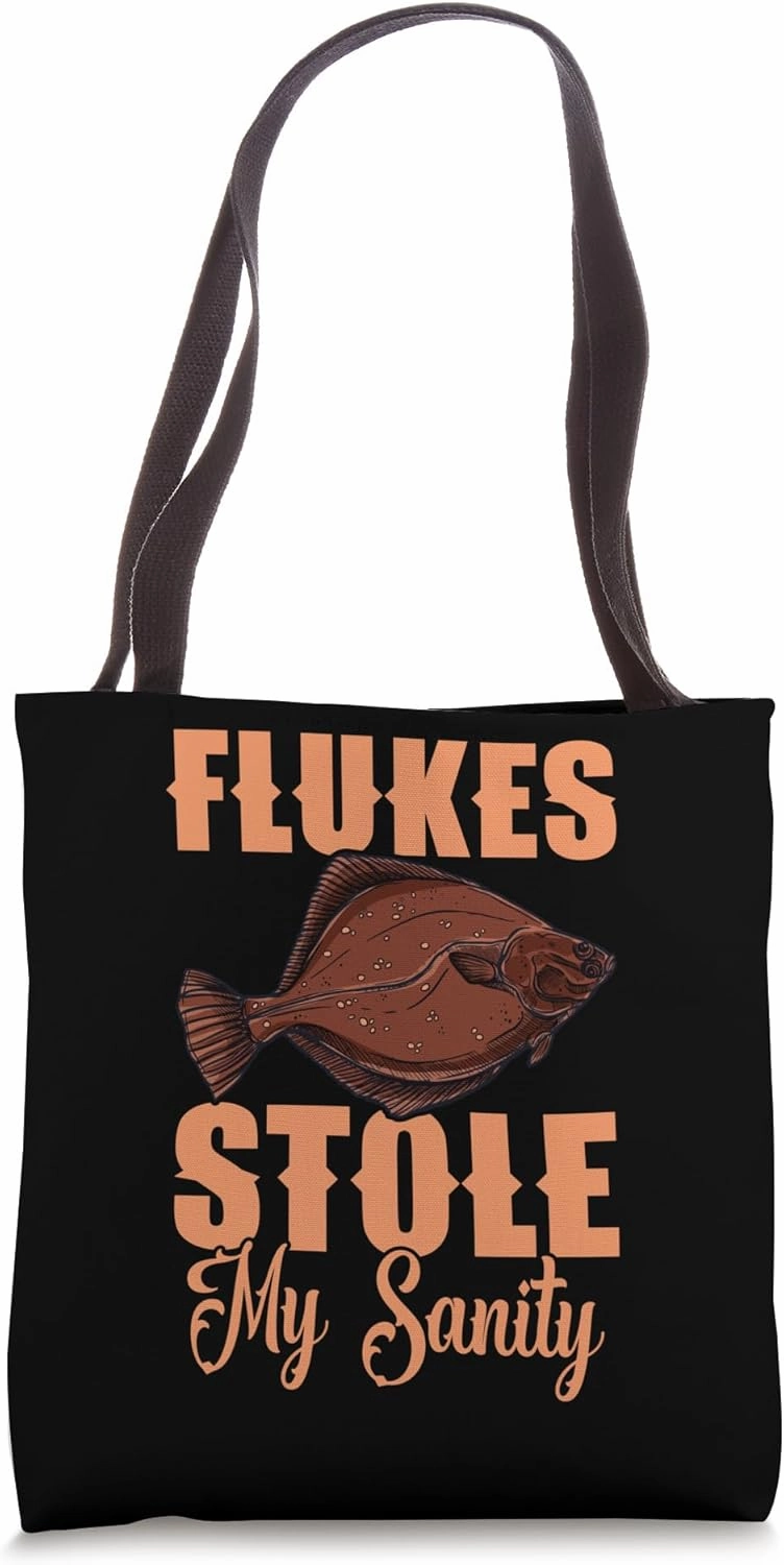 Fluke Fishing Rod and Reel Combo Fluke Fisherman Fisher Tote Bag