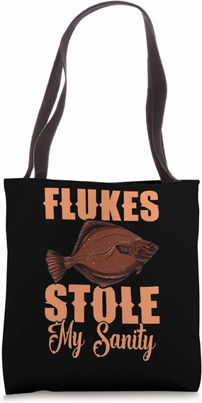 Fluke Fishing Rod and Reel Combo Fluke Fisherman Fisher Tote Bag