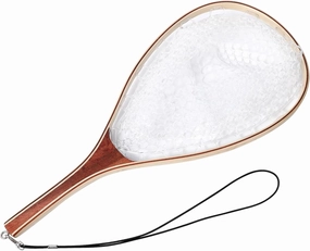 Fly Fishing Net, Trout Net, Wooden Frame Fly Fishing Landing Net with Soft Rubber Mesh for Catch and Release, Lightweight Fish Net for Trout Bass, Fly Fishing Gear for Stream Fishing