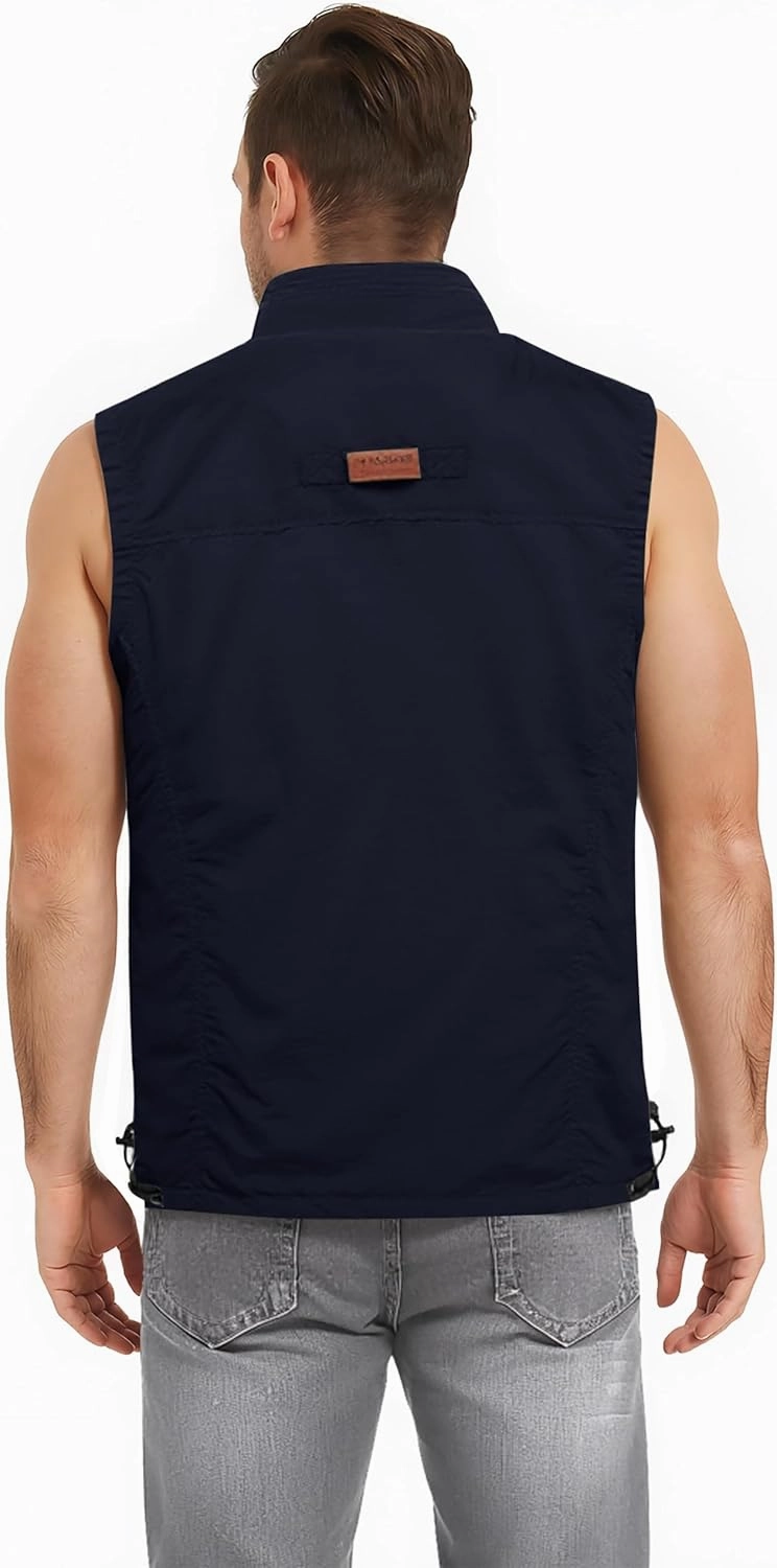 Flygo Men's Lightweight Outdoor Travel Work Fishing Vest with Multi-Pockets