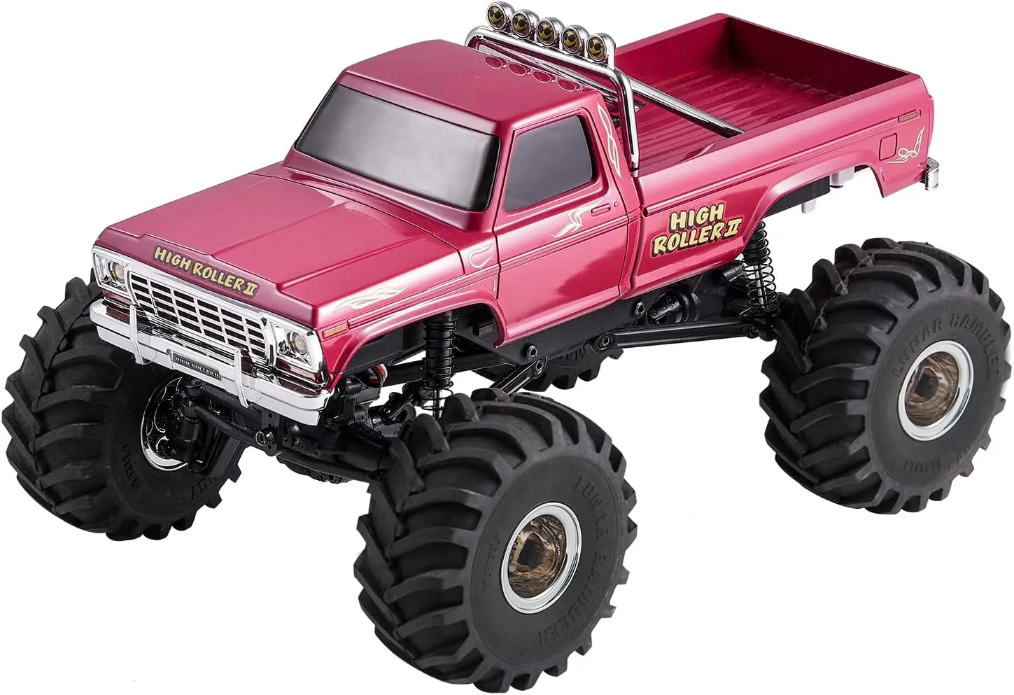 FMS 1/24 RC Crawler FCX24 Smasher V2 Monster Truck, Mini RTR 4WD 2.4GHz RC Off-Road Car with Remote Control & LED Lights for Adult Gifts (Red)