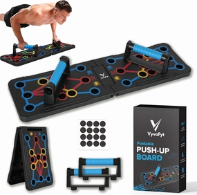 Foldable Push Up Board - Home Workout Equipment with Color-Coded System - Multi-Functional Push-Up Stands for Strength Training, Chest, Arms & Core - Portable Gym for Men & Women