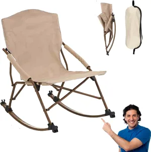 Folding Rocking Camping Chair,Oversized Lawn Chairs,Portable Backpacking Chair,Freestyle Rocker Recliner Chair,Lightweight,Easy Installation for Indoor & Outdoor,Supports 400 LBS