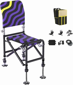 Folding Outdoor Chair for Fishing – Adjustable Lightweight Camping Stool | Portable Travel Seat for Backpacking, Hiking, Picnic, Climbing, and Outdoor Adventures