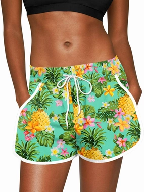For G and PL Women Summer Floral Beach Boardshorts with Pockets Swim Trunks