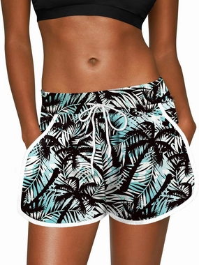 For G and PL Women Summer Floral Beach Boardshorts with Pockets Swim Trunks